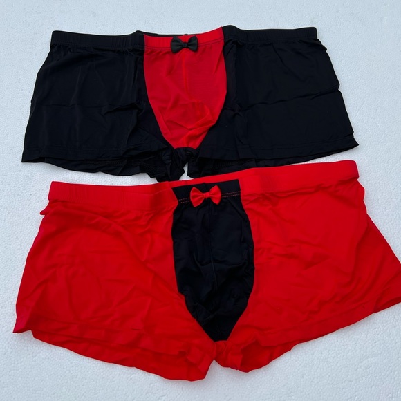 Mens Sexy Boxer Briefs Red & Black Boyfriend Husband Gift - Picture 10 of 12